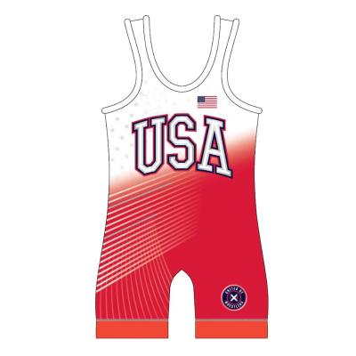 China Wholesale 90% Polyester 10% Spandex Fabric Custom Printed Camouflage Wrestling Singlets for sale