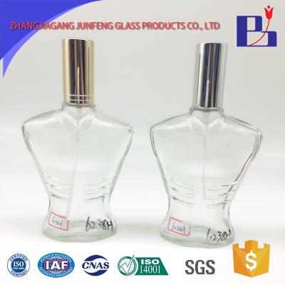 China Junfeng personal care 50ml design your own man torso shape glass perfume bottle for sale