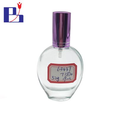 China Personal Care 20ml Junfeng Ellipse Glass Spray Hot Selling Perfume Bottle With Violet Aluminum Cap for sale