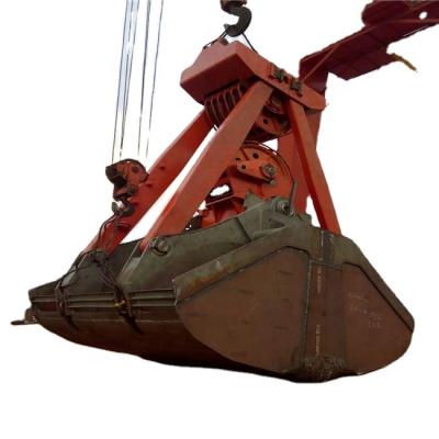 China FSG Port 40 Ton Bulk Crago Port Loading 4 Rope Mech Dual Scoop Crane Grab Bucket Te koop