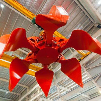 Cina Electro Port Multi Port Orange Hydraulic Skin Grab Bucket MHPG For Overhead Crane Metal Scrap Grab in vendita