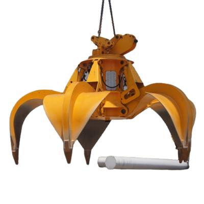 China Port Multifunctional Heavy Duty Multi Skin Electric Hydraulic Grab For Crane for sale