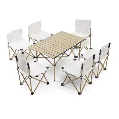 China Modern Outdoor Camping Picnic BBQ Folding Table and Chairs Portable Foldable Aluminum Alloy Table and Chair Set for sale