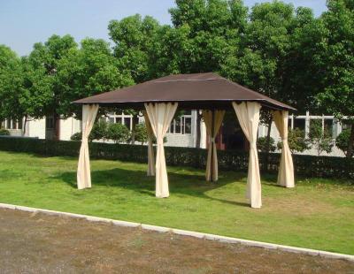 China Modern 3x4M Outdoor Garden Wrought Gazebo Iron Gazebo Polyester Steel Cover And Sidewalls for sale