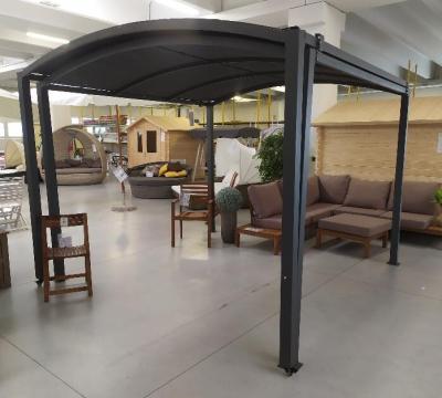 China Modern Patio Gazebo 3x6M Adjustable Size to 3x3M Sliding Roof Metal Gazebo Waterproof Polyester Cover for sale