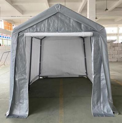 China Metal Storage Shed 6x10ft With Waterproof And UV Resistant PE Cover for sale