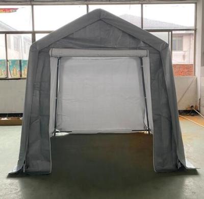 China Metal Bicycle Shed 6x6ft Storage Shelter With Waterproof And UV Resistant PE Cover for sale