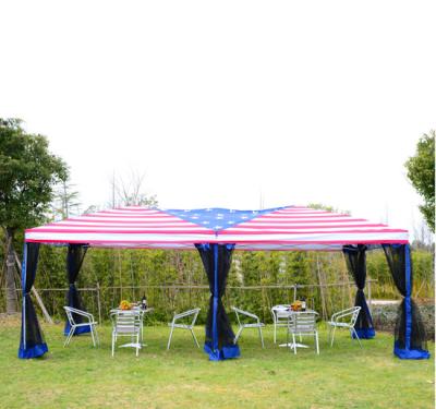 China Pop Up Gazebo Modern Portable 10'x20 Outdoor Family Tent With American Flag Printing Tent for sale