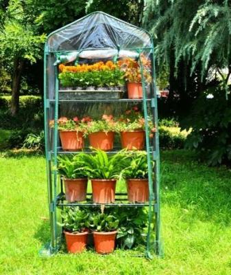 China Easily Assembled Mini 4 Tier Shelf Garden Plant Flower Greenhouse PVC Coating for Temperature Control for sale