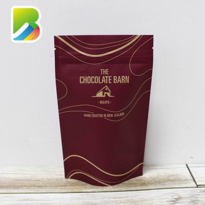 China Recycled materials stand up kraft pouch customized laminated brown paper bags kraft doypack printed barrier food for sale