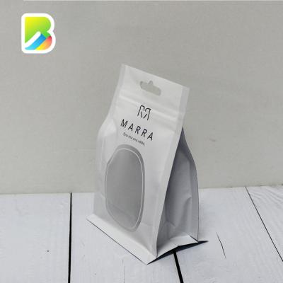 China 100% Food Grade Eight Seal Square Block Flat Bottom Gusset Side Pocket With Zipper for sale