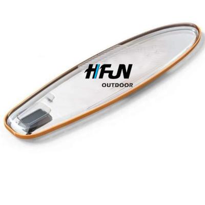 China 13ft Clear Bottom Paddle Sup Board Unisex Clear Bottom Stand Up Surfboard for sale