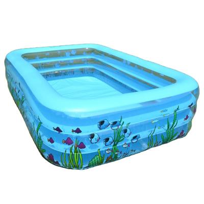 China Blue Backyard Plastic Inflatable Swimming Training Pool For Kiddie for sale