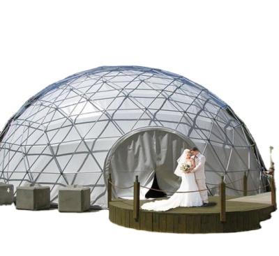 China Good Quality Outdoor Hotel Resort Waterproof PVC Leisure Round Canvas Glamping Dome Tent for sale