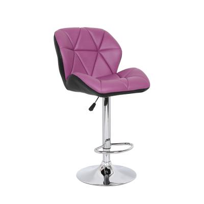 China Eco-friendly Adjustable Modern PU Bar Swivel Chair Bar Stools With Back Rest for sale