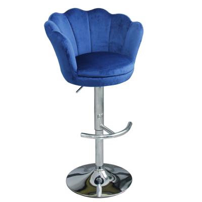 China 360 Degree Swivel Adjustable Function With Swivel Metal Hot Selling Modern Kitchen Style Velvet Bar Stool for sale