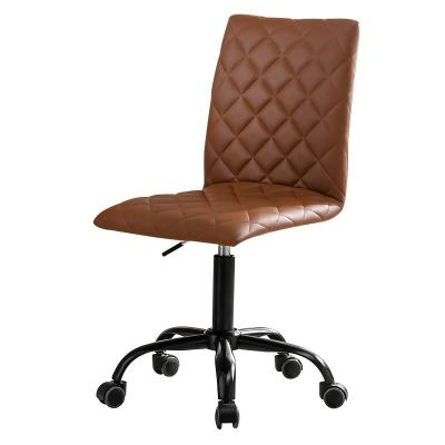 China Spinning Zhejiang Huzhou Stitched Rhombus Shape Adjustable PU Leather Chair With Back For Home Ministry for sale