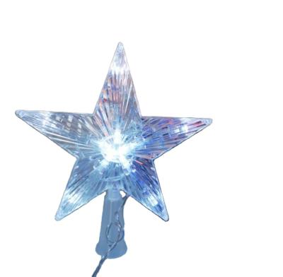 China Indoor Decoration Battery Five-pointed Star Christmas Tree Decoration Stitch Top Light for sale