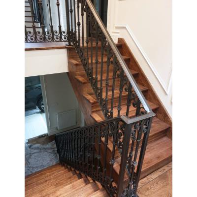 China Modern Design Staircase Balustrade Ornamental Wrought Iron Staircase Railing for sale