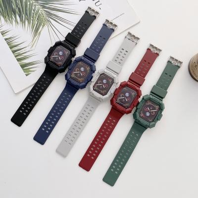 China Fashion. Sports Modification Tpu Watch Strap For Apple Watch Band 44mm Series7 6 45mm Armor Protective Rubber Case Watch Straps for sale