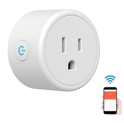 China App Wifi Control US Smart Home Products Tuya US Mini Smart Plug Smart Life Tuya Wifi Power Socket APP Standard Grounding 10 Pcs 120V White for sale