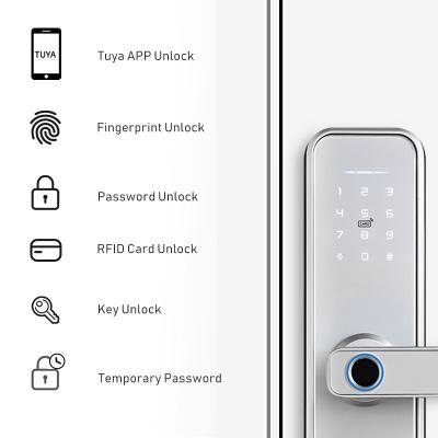 China Built-in Waterproof Smart APP LockWIFI Aluminum Screen Door Lock Fingerprint Inside Keyless Digital Handle Tuya Smart Lock for sale