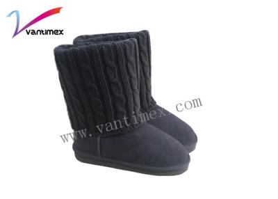 China Outdoor Lovely Warm lady Womens Luxury Boots with knit leg / Microfibre for sale