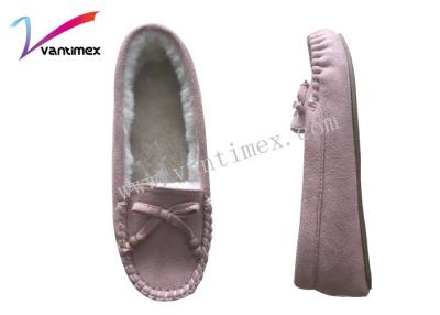 Chine Façonnez le confort rose de chaussures/Microfiber de Chambre de mocassin les chaussures plates à vendre