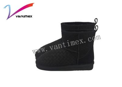 China Female Flat Basic Cotton Women Ugg Boots / Winter Snow Boots Cotton Short Cylinder Upset for sale