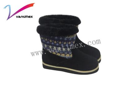 China In Cylinder Ugg Fashion Female Winter Snow Boots Flat Bow Knitting Wool Material for sale