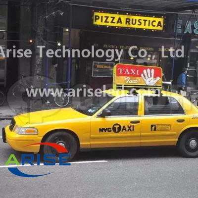 China Double sided P5 Taxi top advertising display P4 Taxi LED banner signs P5 TAXI LED Display for sale