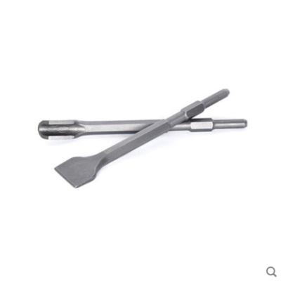 China Masonry/Concrete/Stone Drilling Electric Hammer Accessories OEM Shape And Size 40Chrome Steel Hexagonal Shank Flat Chisels For Concrete for sale