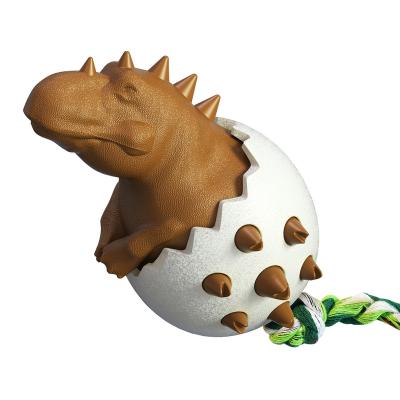 China Factory Wholesale TPR Dinosaur Egg Pet Chew Viable Rubber Interactive Indestructible Dog Toy For Aggressive Chewer for sale