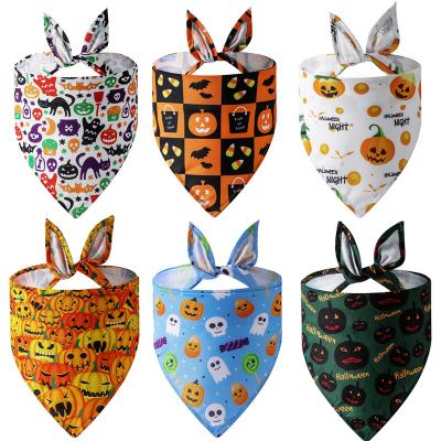 China Viable Pets Halloween Design Dog Bandana Single Layer Polyester For Dogs for sale