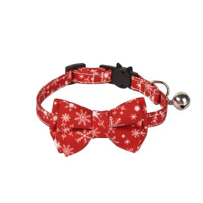 China Viable Christmas Gift Pet Colorful Bow With Bow Tie Adjustable Cat Pet Collar Bell Bow Tie for sale