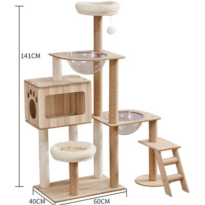 China Large Viable Cat Play Factory Wholesale High Quality Cat Tree Scratcher Sleeping and Play House for Cats for sale