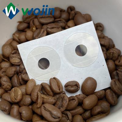 China New Circle Shape Sticker Food Transparent Valves For Bag Label Flexible Packing Coffee One Way Degassing Valve for sale