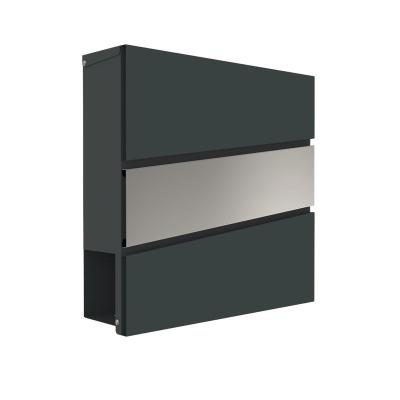 China Modern Wall Mounted Rust Proof Powder Coated Steel Black Vertical Galvanized Lockable Mailbox for sale