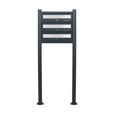 China Wall Mounted Galvanized Stainless Steel 1*3 Condominium Mailboxes Mail Box For Home for sale