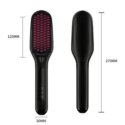 China Customized Electric Fast Heated Comb Waterproof Ion Hair Straighter Brush With Negative Hair Straightener Led Display for sale