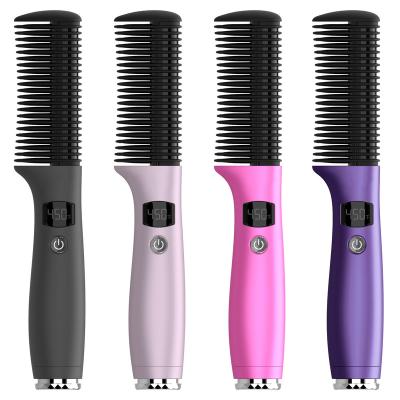 China Detachable Electric Power Cord MCH Heating System Hair Straightener Comb 450 F Temperature Women Hair Straightening Brush for sale