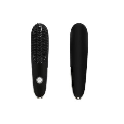 China High Quality Waterproof Electric Mini Straightening Brush Hair Comb Brush Beard Straightener For Man Woman for sale