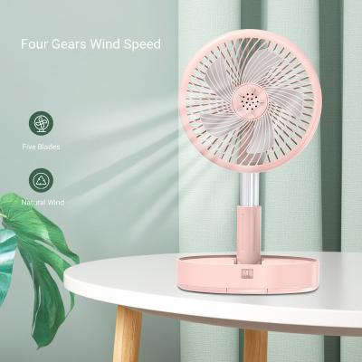 China Fodable Electric Telescopic Folding Portable Foldable Swing Mini Fan Fan 8 Inch USB DC Rechargeable Table Floor Fan for sale