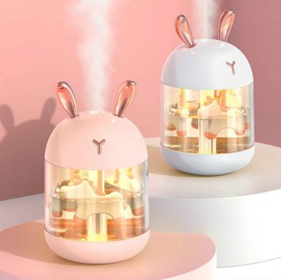 China Mini USB Pet Humidifier Night Light Creative Colors LED Light Humidifier Cute Colored Cute Trojan Heavy Fog For Bedroom Office Home Student for sale