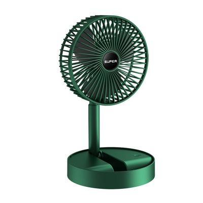 China With Light Desktop Folding 3-Color USB Fan Stand Small Desk Fan Portable Folding Led Folding Telescopic Green for sale