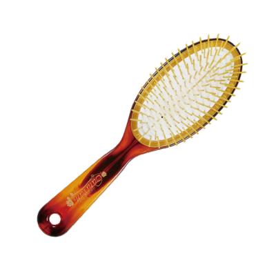 China Nondisposable Gold Plated Pin Ball-tilted Smooth Detangle Hair Brush for sale