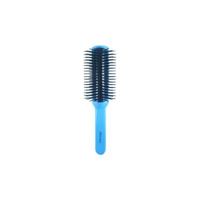 China Nondisposable Blue Comfortable Nylon Round Hair Brush for Hairdressing for sale