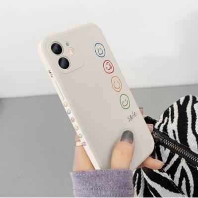 China 2022 smile face color silicone shockproof phone case for Iphone 13 pro 12 11 max X XR XS 7 8 plus case for sale