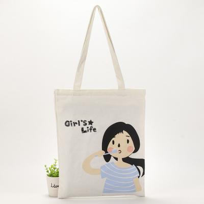 China Reusable Handled Canvas Eco-Friendly Cotton Grocery Plain Shopping Bag Reusable Custom Printed Gifts Tote Bag for sale