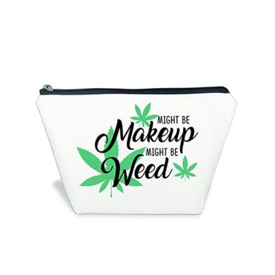 China Lady OEM Manufacturer Custom Design Recycled Canvas Cotton Cosmetic Toiletry Bag With Zipper for sale